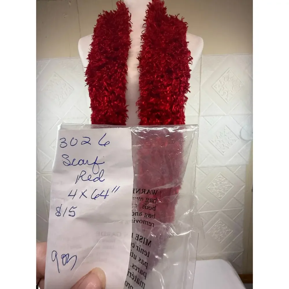 SKU3026 Super Soft Red Fashion Scarf 4